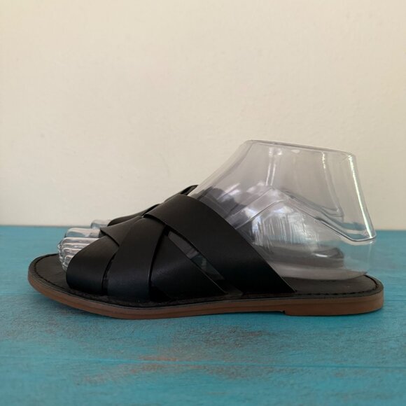 Madewell The Boardwalk Black Leather Slide Sandal Slip-On Size 6.5 - Picture 4 of 10